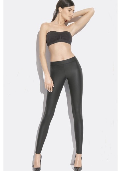 Kadın Siyah Termal Peluş Ince Tüylü Tayt