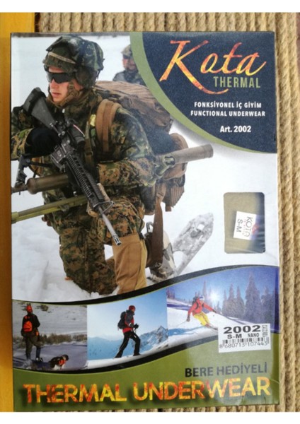 Nano Kum Beji Renkli Unisex Bere Hediyeli 3'lü Termal Içlik Takımı