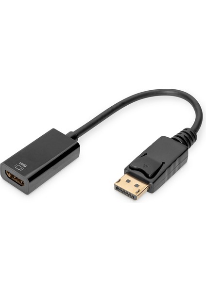 Digitus Aktif Displayport &lt;-&gt; HDMI Adaptörü / Çeviricisi, Dp Erkek &lt;-&gt; HDMI Tip A Dişi, HDMI 2.0, Kilit Mekanizmalı, Kablolu, 0.2 Metre&lt;br&gt; digitus Active Displayport Adapter / Conve