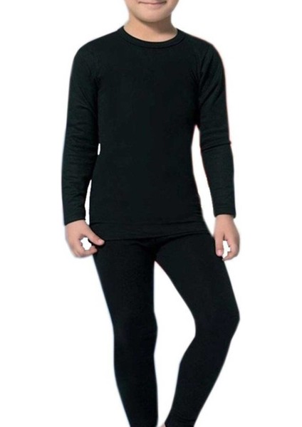 Unisex Çocuk Uzun Kollu Atlet Termal Siyah 3 modelleri