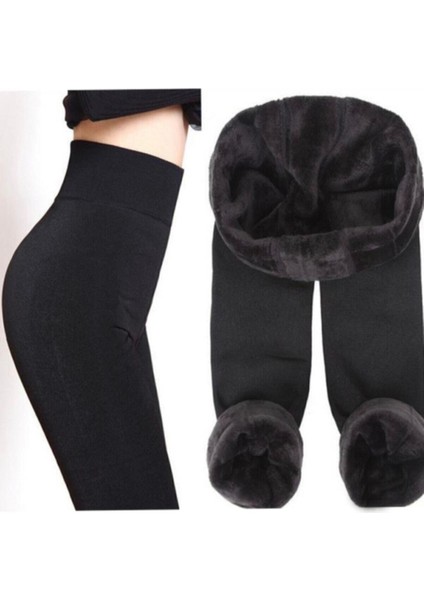 Kadın Siyah Içi Peluş Kışlık Termal Tayt fırsatları
