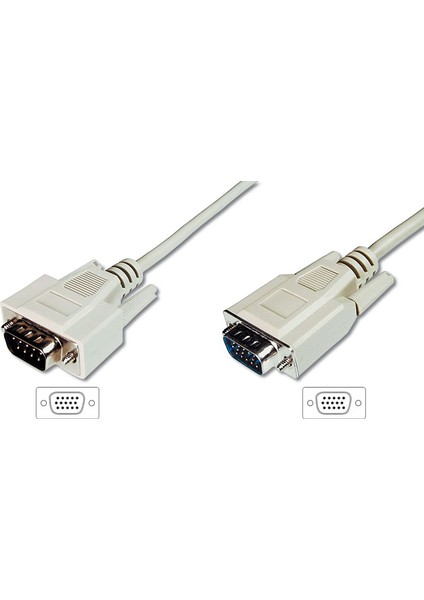 VGA Monitör Kablosu, HD15 Erkek - HD15 Erkek, 1.80 Metre, Awg 28, 3cf/4c, Bej Renk