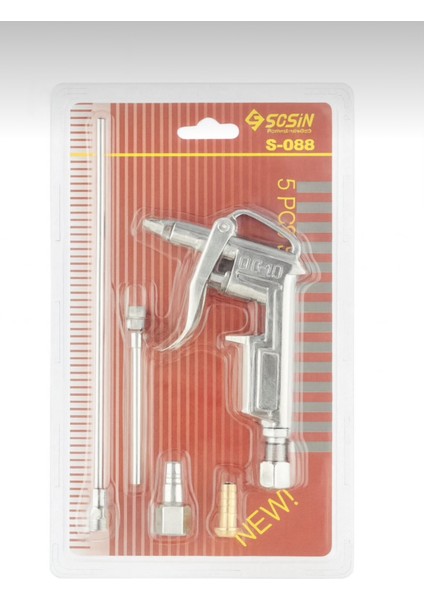 Sosın Profesyonel Hava Üfleme Kompresör Tabancası Seti 5 Parça modelleri