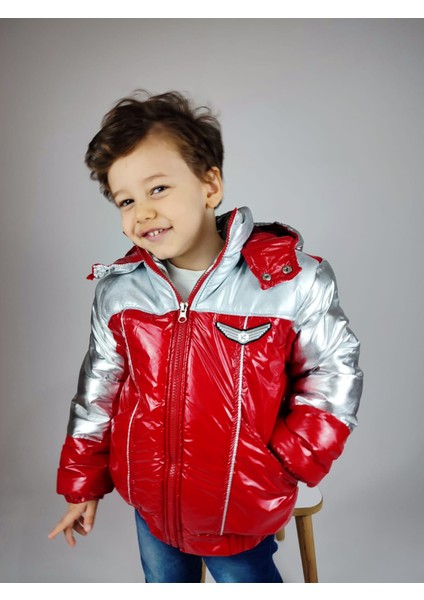 Çocuk Polar Astarlı Parlak Şişme Mont