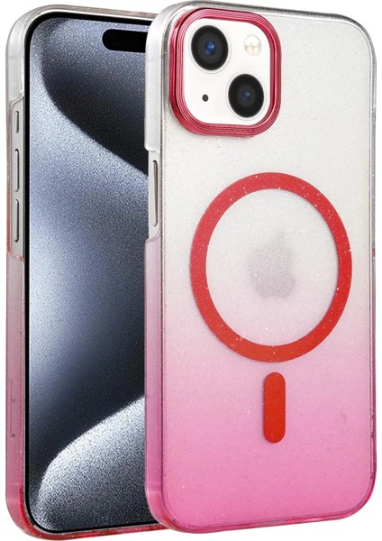 Apple iPhone 15 Plus Glossy Magsafe Kapak - PEMBE-(5796)