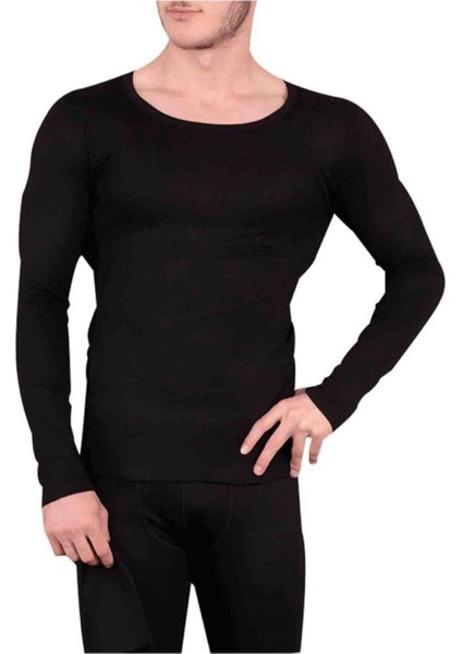 Erkek Siyah Termal Atlet Pamuklu -20 +20 Derece Koruma