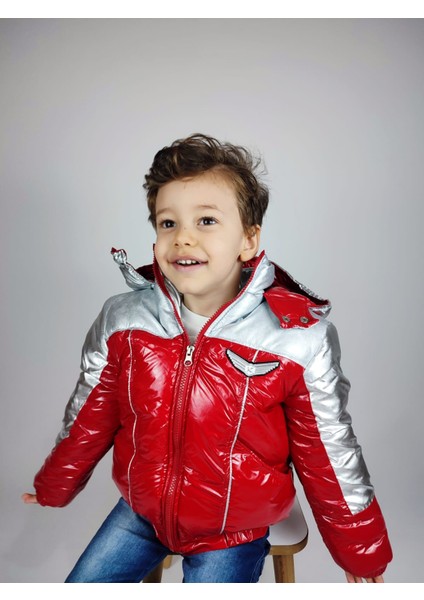 Çocuk Polar Astarlı Parlak Şişme Mont