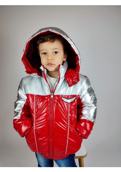 Çocuk Polar Astarlı Parlak Şişme Mont