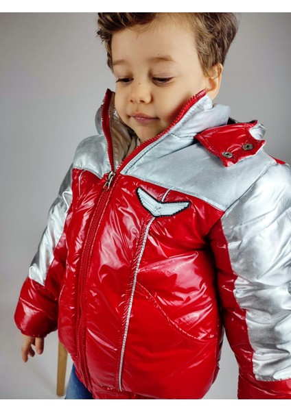 Çocuk Polar Astarlı Parlak Şişme Mont