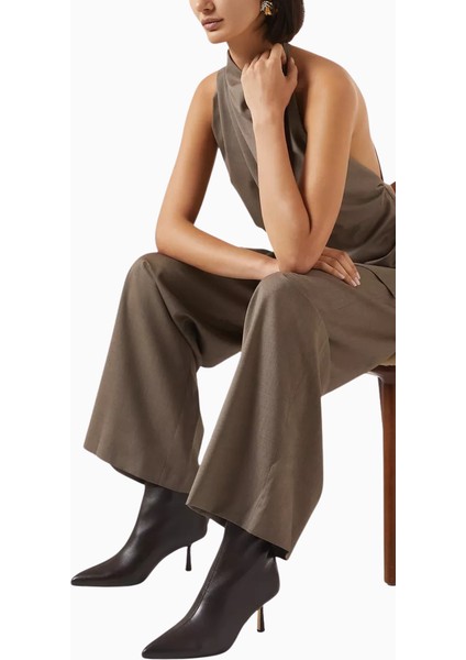 Studıo Amelıa Petra 70 Deri Sivri Burun, Orta Topuklu Fermuarlı Şık Ankle Bot fiyatları