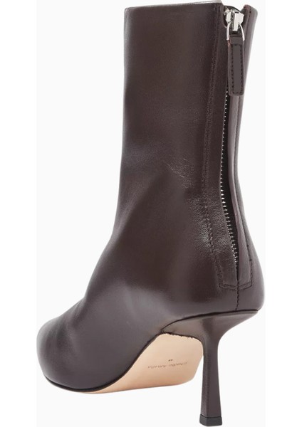Studıo Amelıa Petra 70 Deri Sivri Burun, Orta Topuklu Fermuarlı Şık Ankle Bot modelleri