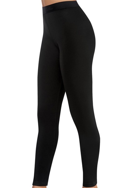 Kadın Siyah 2 Adet Kadın Şardonlu Termal Tayt Kışlık Içlik Thermal Alt 2'li