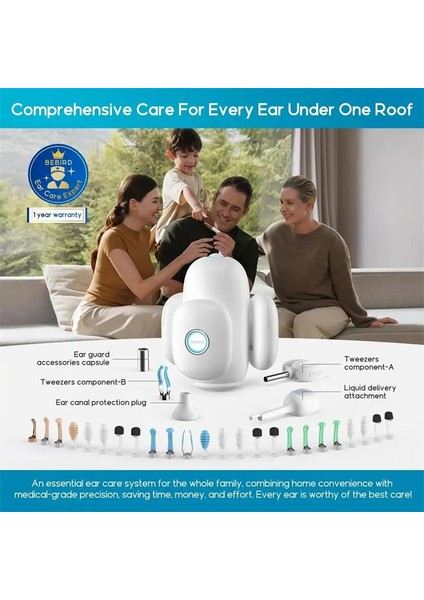 Bebırd Home 30S Famıly Edıtıon 10MP Kamera 3.5mm Lens Şarjlı Wıfı Görüntülü Kulak Temizleme Seti indirimleri