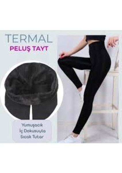 Kadın Siyah Içi Peluş Termal Tayt modelleri