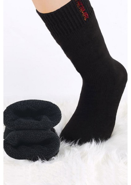 Erkek Siyah Termal Havlu Çorap