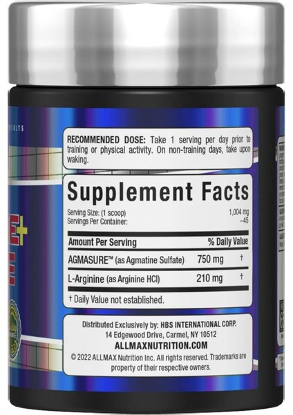 Nutrition Agmatine Sulfate Arginine Hcl Powder 34G fiyatları