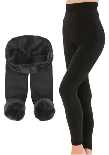 Yüksek Bel Termal Içi Peluş Tayt