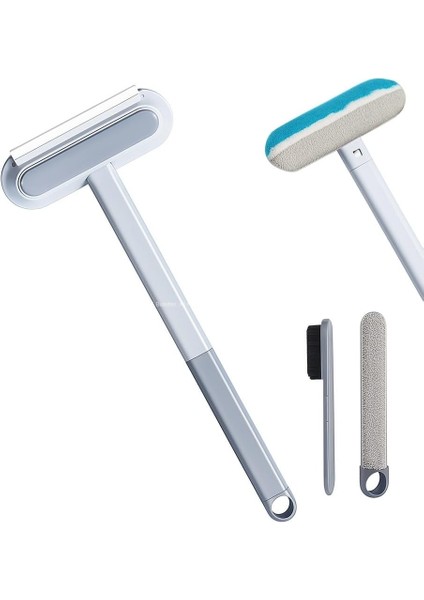 4 In 1 Evcil Hayvan Kedi Köpek Mobilya Halı Için Tüy Temizleme Fırçası Uzun Saplı Ergonomik Çok Amaçlı