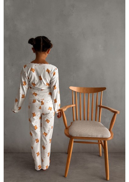 Kız Çocuk Uzun Kollu Kalp Baskılı Pijama Takımı fiyatları