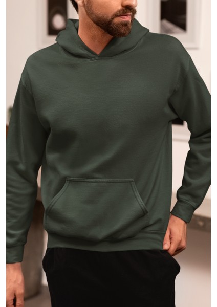 Wisipi Erkek Oversize Kapüşonlu Sweatshirt | Baskısız – Spor & Günlük Kullanım