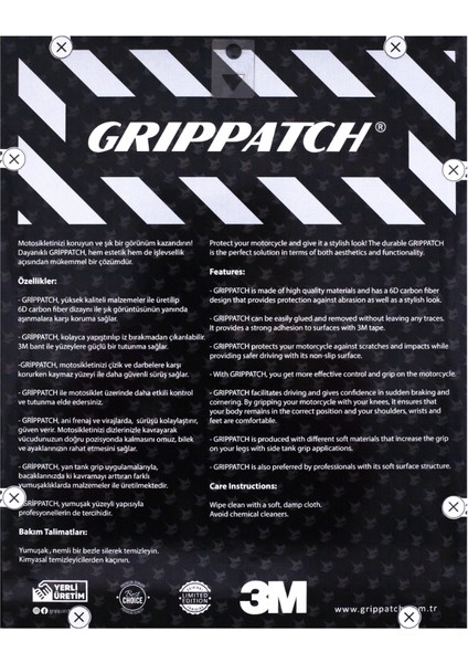 Honda CBR1000RR 2017-2020 ile Uyumlu Kaydırmaz 6d Karbon 30 Parça Tank Pad Seti GC73