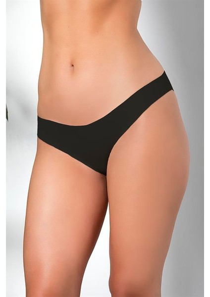 3&apos;lü Dikişsiz, Iz Yapmaz, Lazer Kesim, Slip Külot Siyah (MGP21261)
