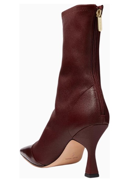 Studıo Amelıa Maverick 90 Nappa Deri Kare Burun, Elastik Arkalı Victorian Topuklu Ankle Bot modelleri