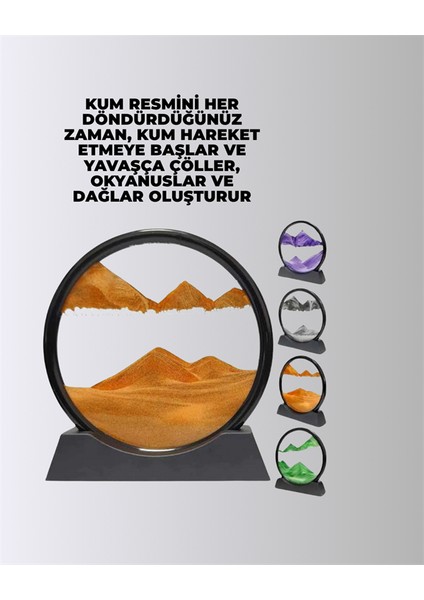 Döndürülebilir Dinamik Kum Tablosu – Stres Giderici, Yüksek Kaliteli Cam ve Doğal Kum ile Sanatsal Masa Dekoru fiyatları