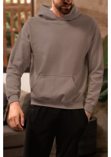 Wisipi Erkek Oversize Kapüşonlu Sweatshirt | Baskısız – Spor & Günlük Kullanım modelleri