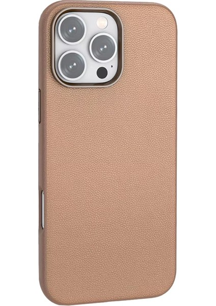 Resveq Joko Iphone 16 Pro Wonder Deri Magsafe Kapak - Bronz