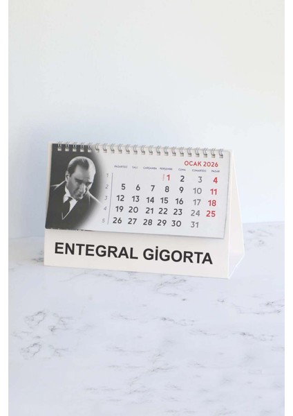 3 Adet Isim Baskılı 2026 Atatürk Masa Takvimi - Kişiye Özel Takvim (14X20 Cm)