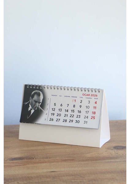 3 Adet 2026 Atatürk Masa Takvimi - 15 Yapraklı Piramit Takvim (14X20 Cm)