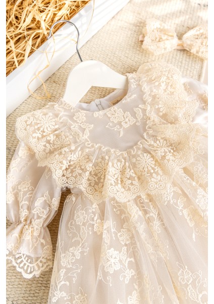 Güpürlü 4'lü Kız Bebek Mevlüt Elbise Seti fiyatları