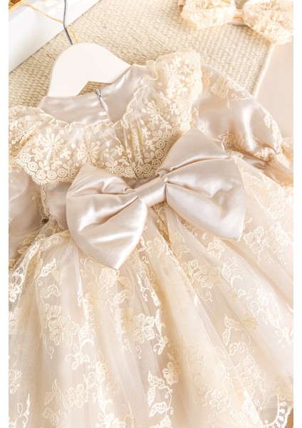 Güpürlü 4'lü Kız Bebek Mevlüt Elbise Seti modelleri