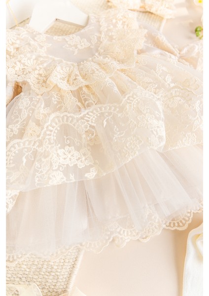 Güpürlü 4'lü Kız Bebek Mevlüt Elbise Seti indirimleri