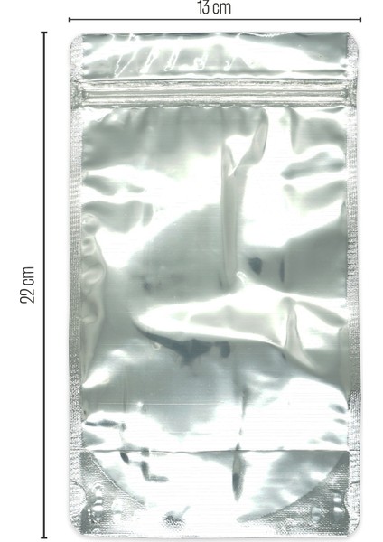 13*22.5*7 Şeffaf Metalize Kilitli Doypack 50 Adet modelleri