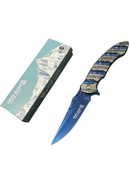 Haps Bugs Kabartmalı Çelik Sedef Kabze Gökkuşağı Çakı 20 cm