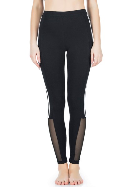 Derya Kurşun Şeritli Transparan Detaylı Kadın Tayt 0602 modelleri