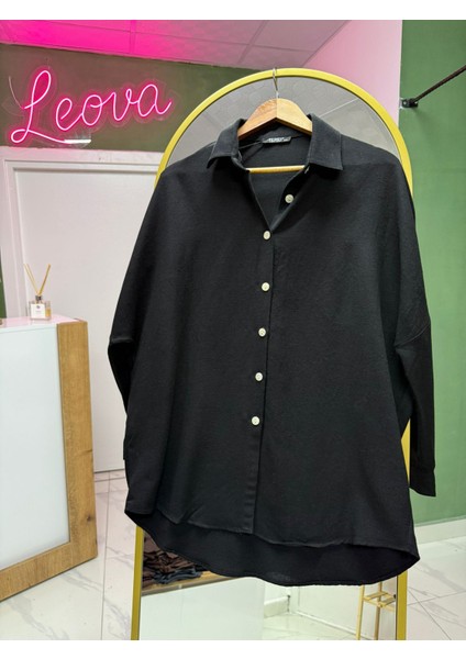 Oversize Siyah Gömlek modelleri