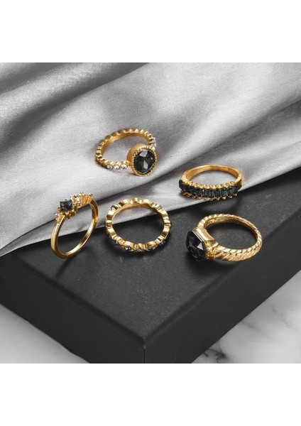 10 Adet Ayarlanabilir Eklem Yüzük Seti Gold Yüzük Kadın Çoklu Incili Yüzük SETI-103 modelleri