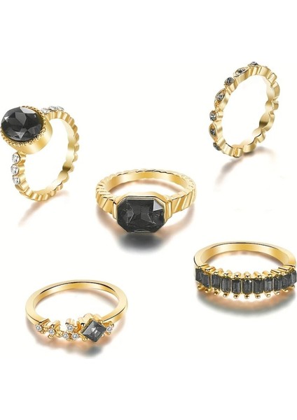 10 Adet Ayarlanabilir Eklem Yüzük Seti Gold Yüzük Kadın Çoklu Incili Yüzük SETI-103 fırsatları