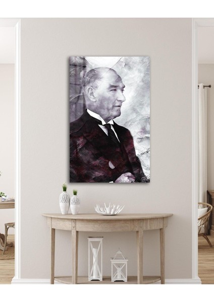 Atatürk Portre Cam Tablo Modern Ev Ofis Salon Hediyelik Büyük Tablo Duvar Dekoru fiyatları