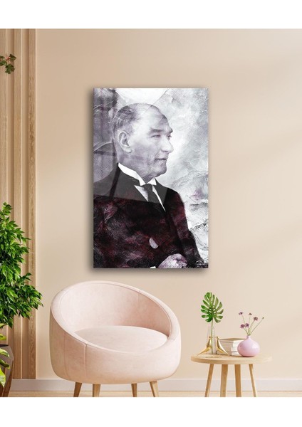 Atatürk Portre Cam Tablo Modern Ev Ofis Salon Hediyelik Büyük Tablo Duvar Dekoru modelleri