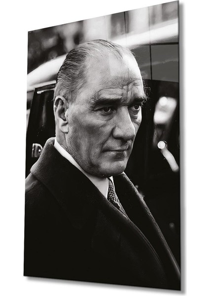 Atatürk Portre Cam Tablo Modern Ev Ofis Salon Hediyelik Büyük Tablo Duvar Dekoru