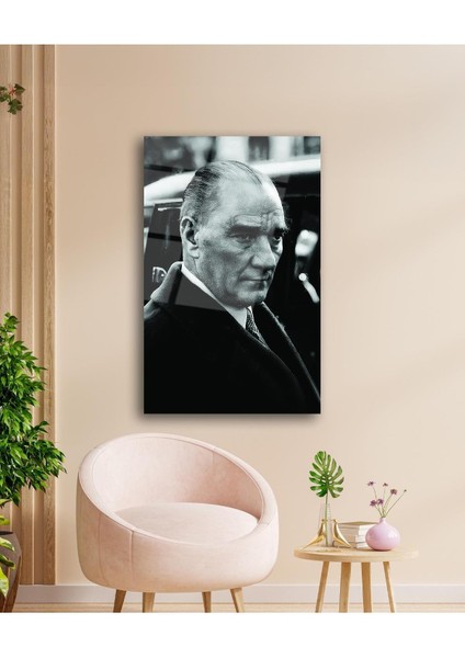 Atatürk Portre Cam Tablo Modern Ev Ofis Salon Hediyelik Büyük Tablo Duvar Dekoru modelleri