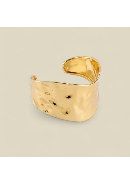 Trend Kadın Şık Geniş Metal Cuff Kelepçe Bileklik (Gold & Silver)