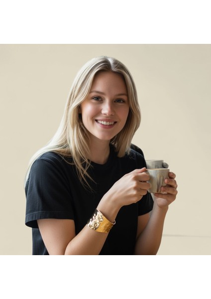 Trend Kadın Şık Geniş Metal Cuff Kelepçe Bileklik (Gold & Silver) fırsatları