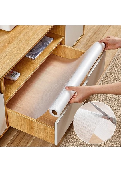 Mutfak Kaydırmaz Şeffaf Raflık Kaymaz Dolap Içi Çekmece Örtüsü Pvc 50X125 cm Koruyucu Eva Kalın modelleri
