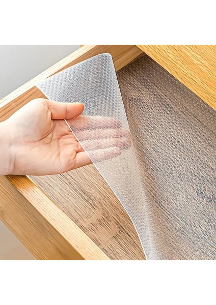 Mutfak Kaydırmaz Şeffaf Raflık Kaymaz Dolap Içi Çekmece Örtüsü Pvc 50X125 cm Koruyucu Eva Kalın indirimleri