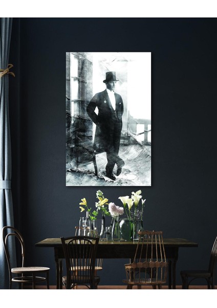 Atatürk Portre Cam Tablo Modern Ev Ofis Salon Hediyelik Büyük Tablo Duvar Dekoru modelleri